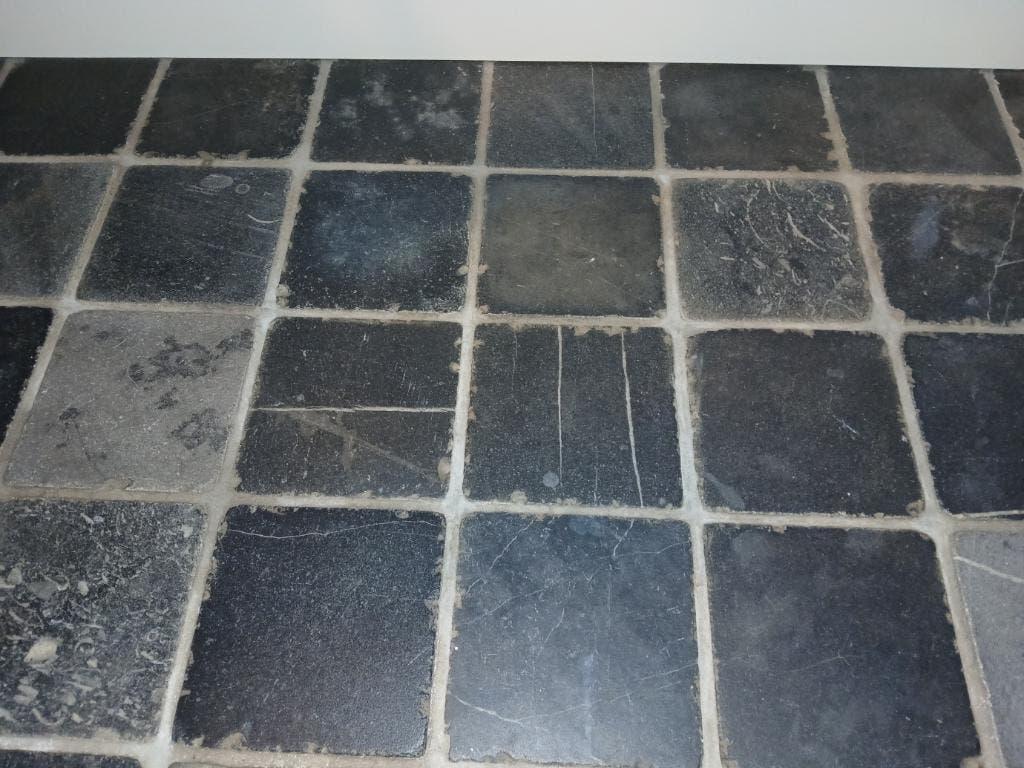 126 st. (3 m2) hardstenen tegels 15x15x2,8 cm, Ophalen, Zo goed als nieuw, Terrastegels, Natuursteen