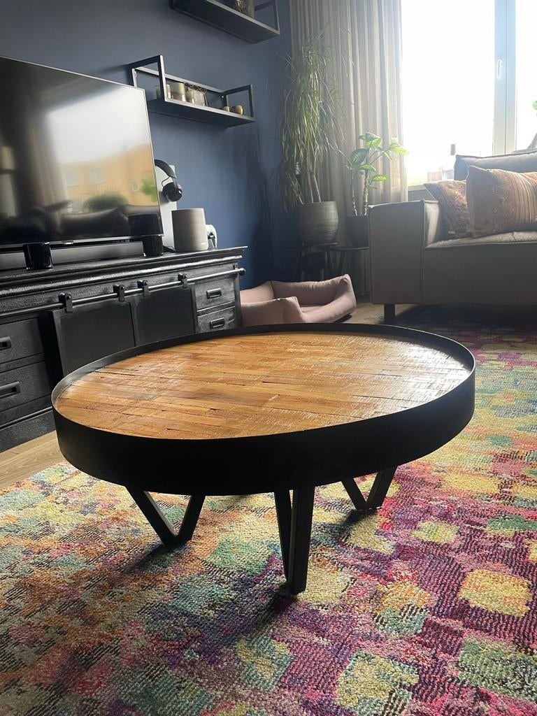 Ronde salontafel, Huis en Inrichting, Tafels | Salontafels, Ophalen, 50 tot 100 cm, Rond, 50 tot 100 cm