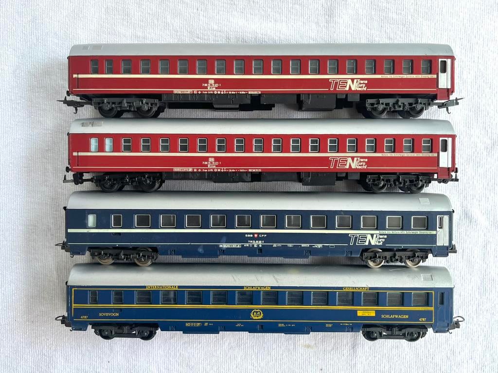 4x Lima DB/SBB TEN/CIWL Slaaprijtuigen H0, Gebruikt, Gelijkstroom, Wagon, Ophalen of Verzenden