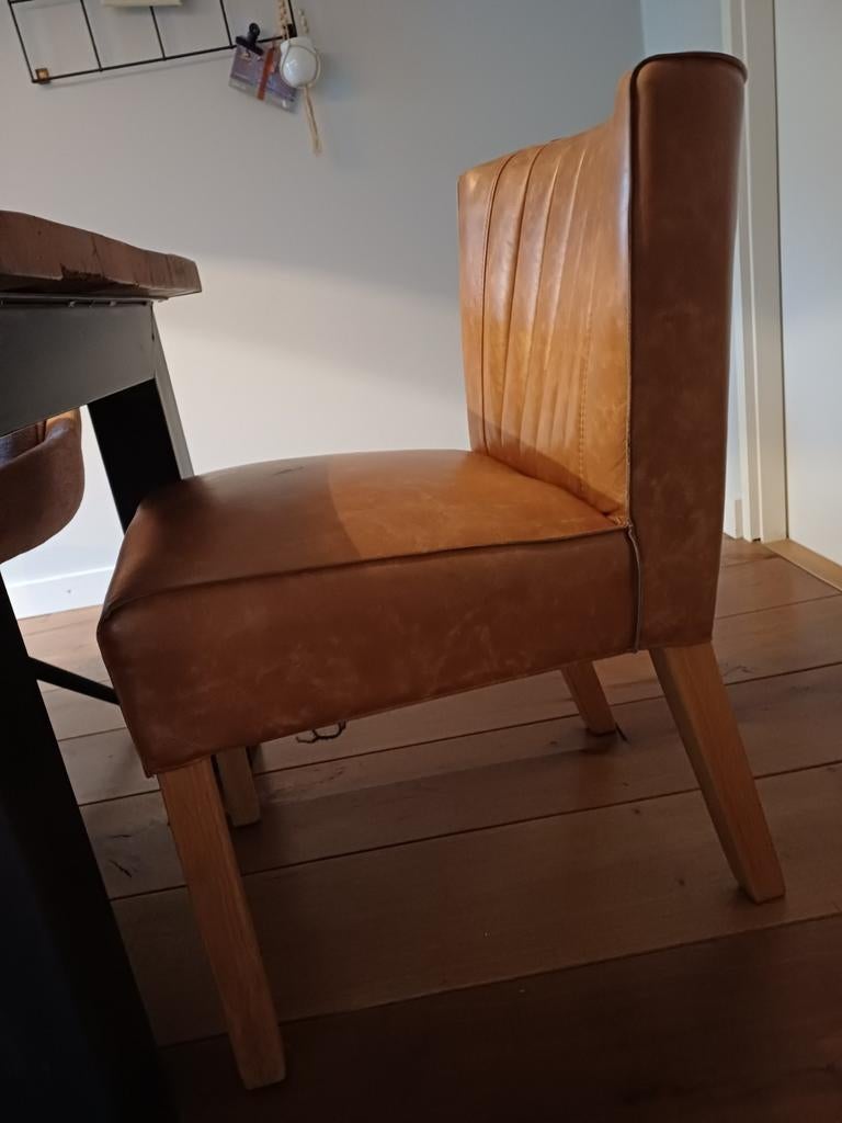 SPOTGOEDKOOP 3 leren stoelen Troubadour  - 35 euro, Ophalen of Verzenden, Bruin