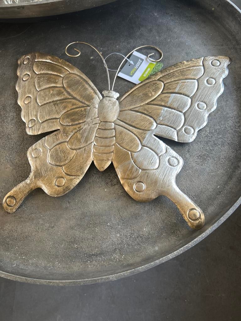 Nieuwe Tuinvlinder Decoratie - Goudkleurig Metaal, Ophalen of Verzenden, Nieuw