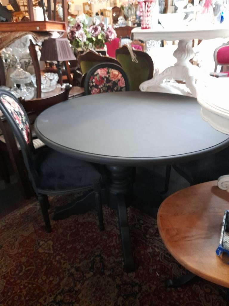 Mooie zwarte eethoek compleet of los te koop, Ophalen of Verzenden