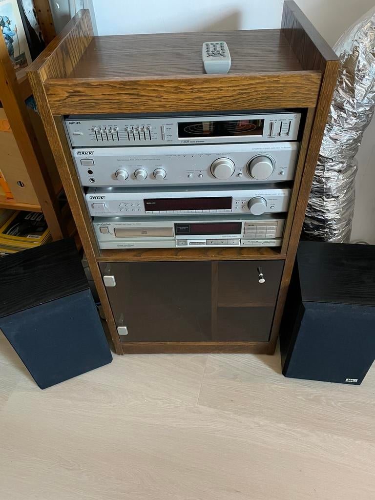 Sony-Technics-Philips stereoset inclusief speakers en boxen, Gebruikt, Sony, Speakers, Losse componenten