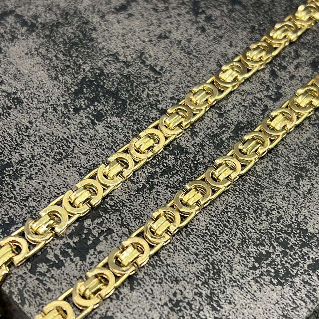 14k gouden ketting massief 41,5 gram platte koningsketting, Ophalen of Verzenden, Nieuw, Goud