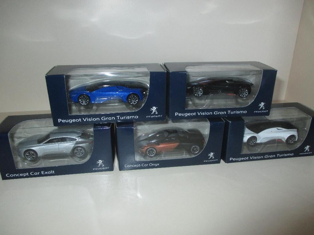 5 Peugeot ConceptCars van Norev - 1:64 - Mint in boxes, Ophalen of Verzenden, Nieuw, Auto