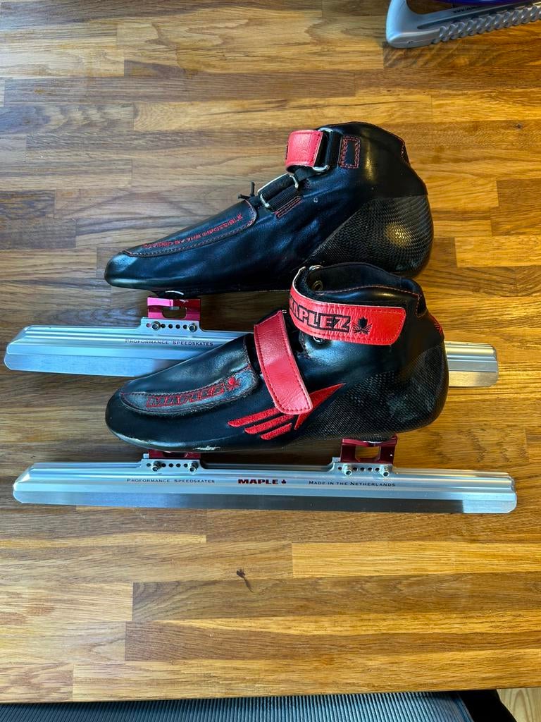 Maple Shorttrack Schoenen met ijzers, Sport en Fitness, Schaatsen, Overige typen, Ophalen of Verzenden, Zo goed als nieuw, Maple