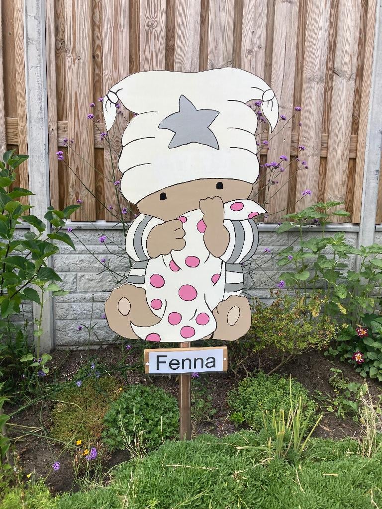 Geboortebord Beertje BOBBI meisje geboorteborden huren huur, Kinderen en Baby's, Ophalen, Zo goed als nieuw, Geboortebord