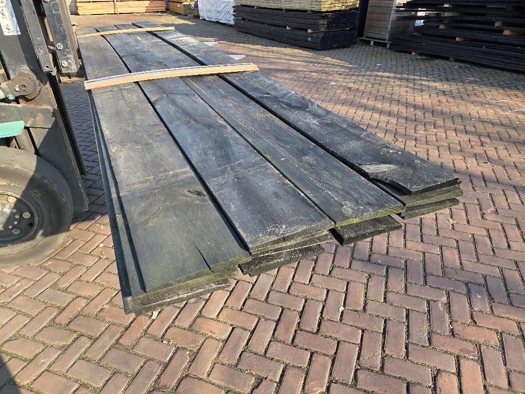 10.5 m2 Zweeds rabat  zwart geïmpregneerd - nr: TP322, Tuin en Terras, Palen, Balken en Planken, Ophalen, Nieuw, 250 cm of meer