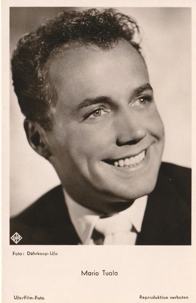 Oude Kaart Mario Tuala, Verzamelen, Verzenden, 1940 tot 1960, Ongelopen, Sterren en Beroemdheden