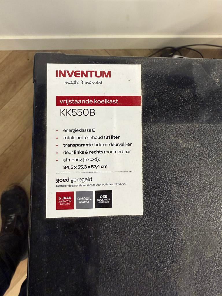 Inventum KK550B Zwart - Compacte Koelkast, Ophalen, Gebruikt