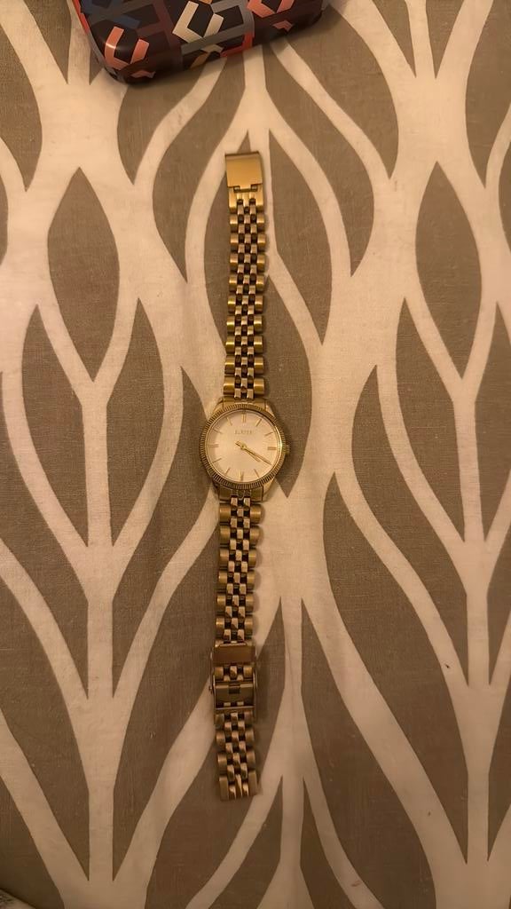 Burker horloge gouden kleur, Sieraden, Tassen en Uiterlijk, Horloges | Dames, Ophalen of Verzenden, Zo goed als nieuw, Goud, Overige merken