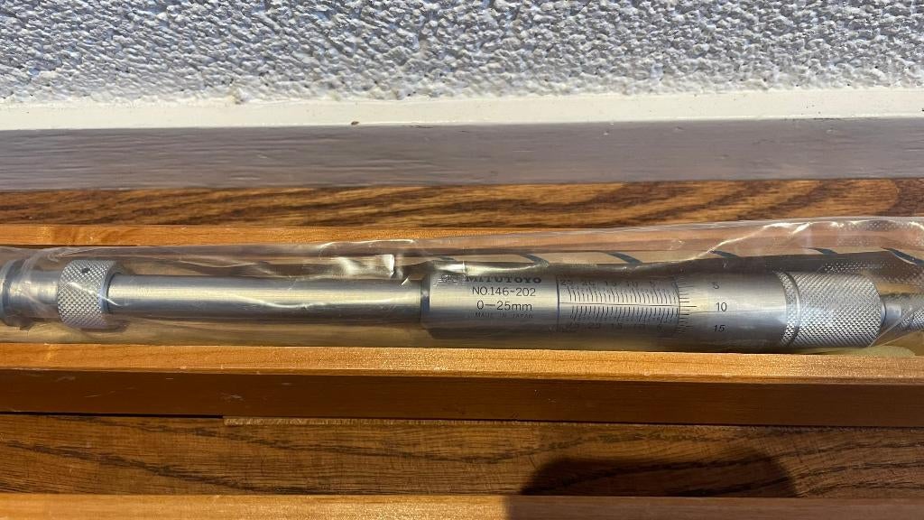 Mitutoyo 146-202 inwendig gleuf micrometer 0-25mm, -, Nieuw, Ophalen of Verzenden, Mitutoyo