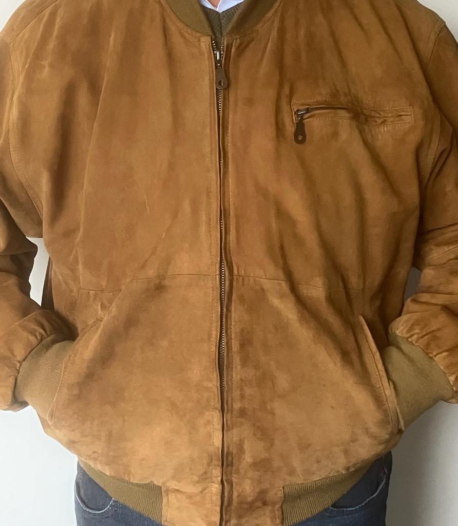 suède heren jack bomberjack mt Large conf.maat 50 Wild Cats, Maat 52/54 (L), Wild Cats Denemarken, Bruin, Ophalen of Verzenden