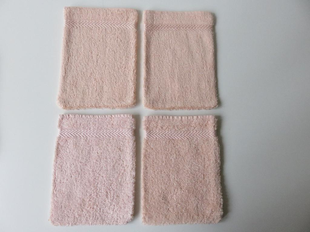 4 lichtroze katoenen washandjes, Huis en Inrichting, Badkamer | Badtextiel en Accessoires, Ophalen of Verzenden, Zo goed als nieuw