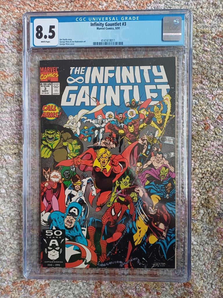 Graded infinity gauntlet comic cgc 8.5, Boeken, Strips | Comics, Eén comic, Ophalen of Verzenden, Zo goed als nieuw, Amerika