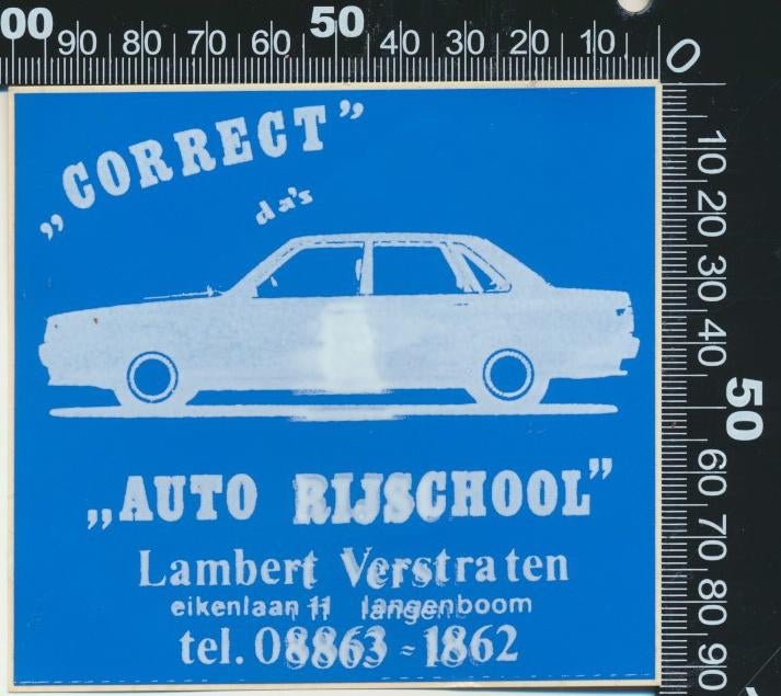 Sticker: Auto Rijschool Correct - Langenboom (1), Ophalen of Verzenden, Zo goed als nieuw, Bedrijf of Vereniging