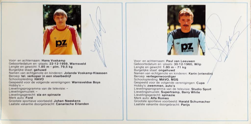 Spelerskaart Go Ahead Eagles Deventer - seizoen 1983/1984, Ophalen of Verzenden, Zo goed als nieuw, Feyenoord, Spelerskaart