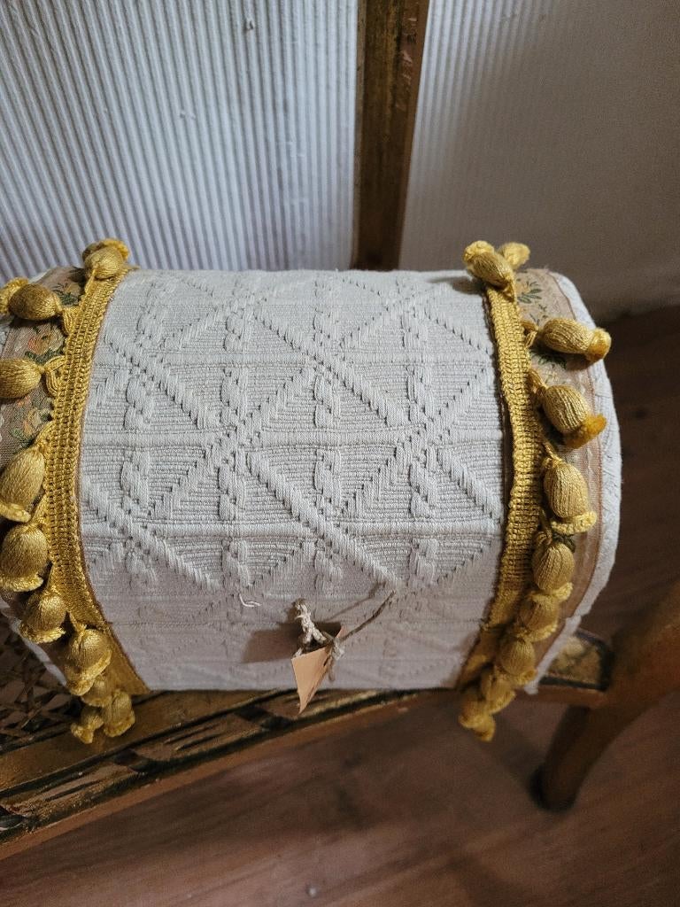 Oud Frans stoffen doosje, Antiek en Kunst, Curiosa en Brocante, Ophalen of Verzenden