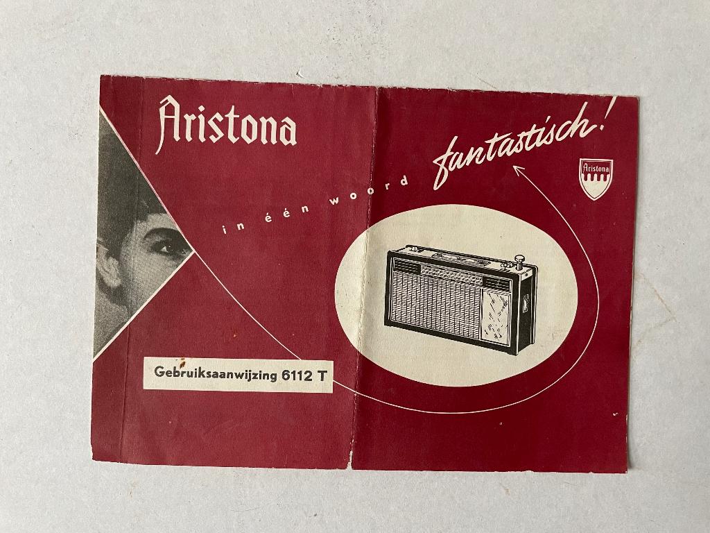 Vintage Aristona 6112T gebruiksaanwijzing – ca. 1962, Ophalen of Verzenden, Gebruikt