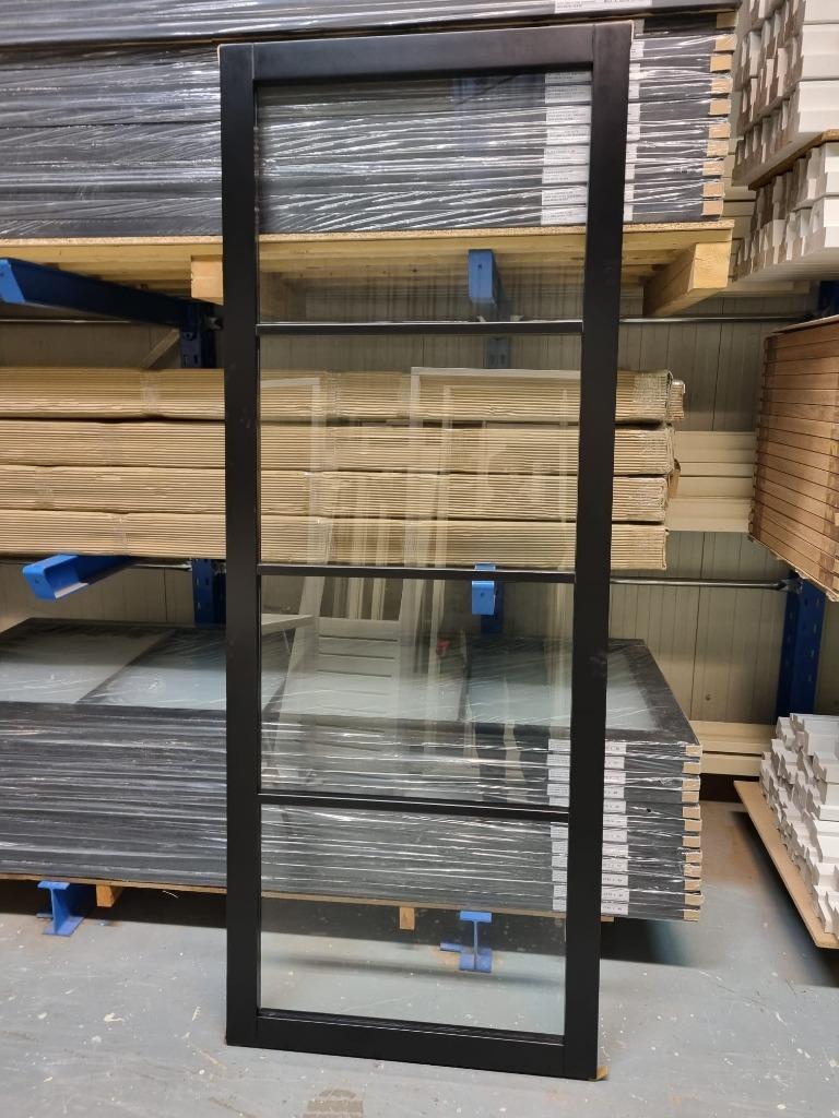 NIEUWE Staal look deur / Zwarte deur BESTE PRIJS industriële, Doe-het-zelf en Verbouw, 80 tot 100 cm, 215 cm of meer, Binnendeur