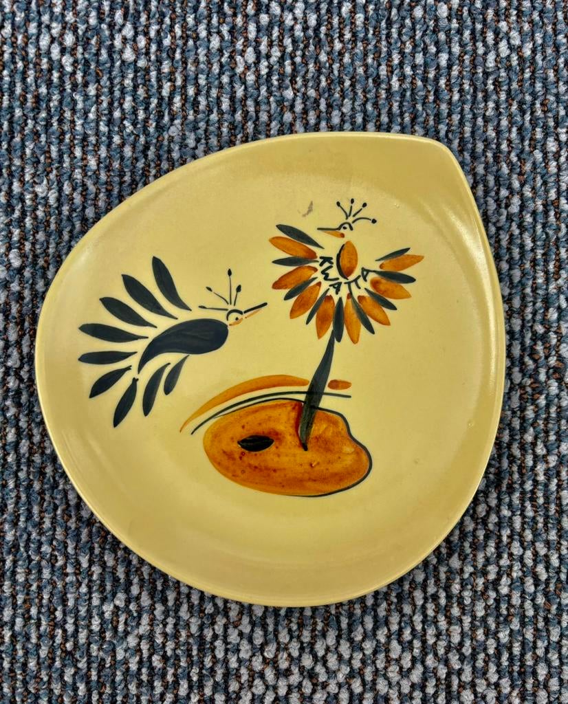 Bord - Kwatta - paradijsvogel -1956 Petrus Regout, Ophalen of Verzenden