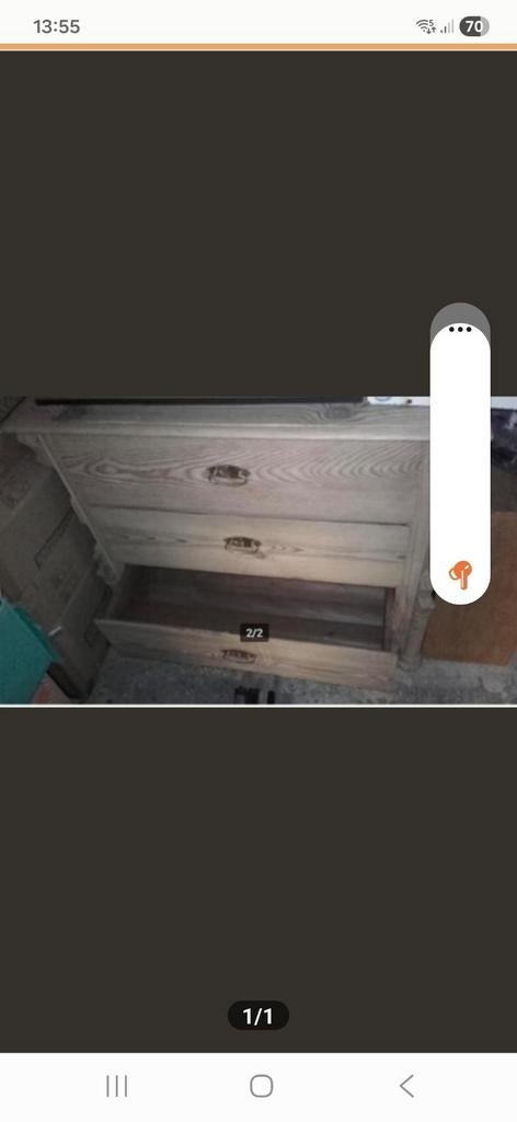 Antieke gerestaureerde ladekast/commode met factuur, 100 tot 150 cm, 50 tot 100 cm, Zo goed als nieuw, 3 of 4 laden