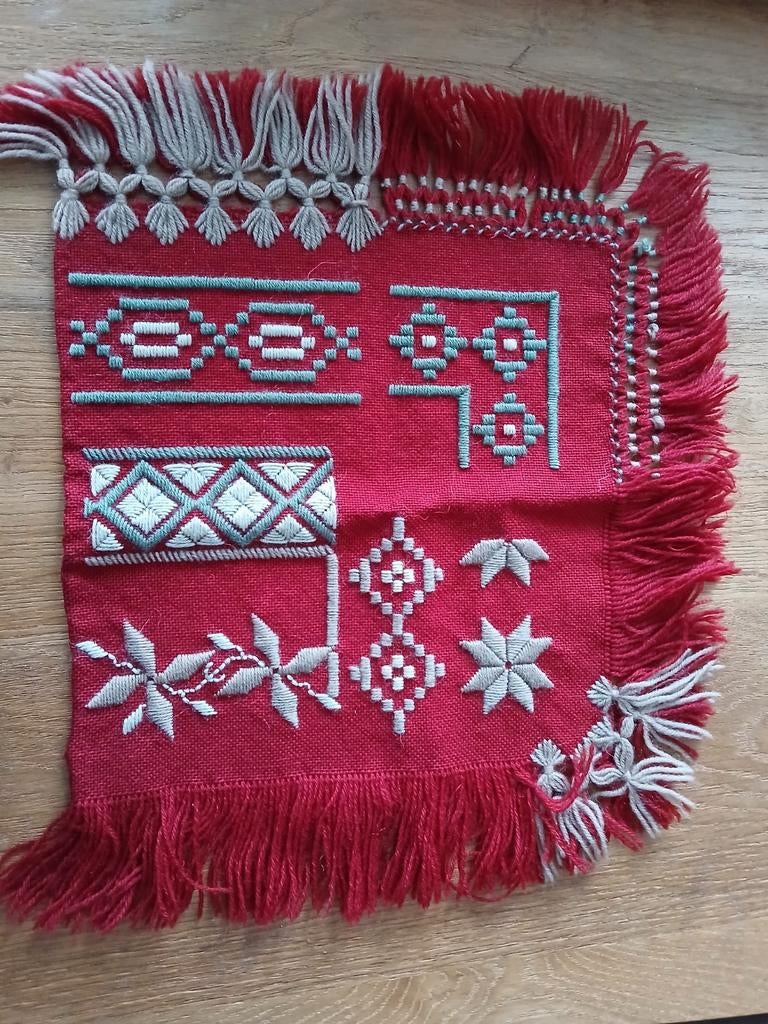 Proeflapje borduren met platsteek, Ophalen of Verzenden, Gebruikt, Handborduren, Overige typen