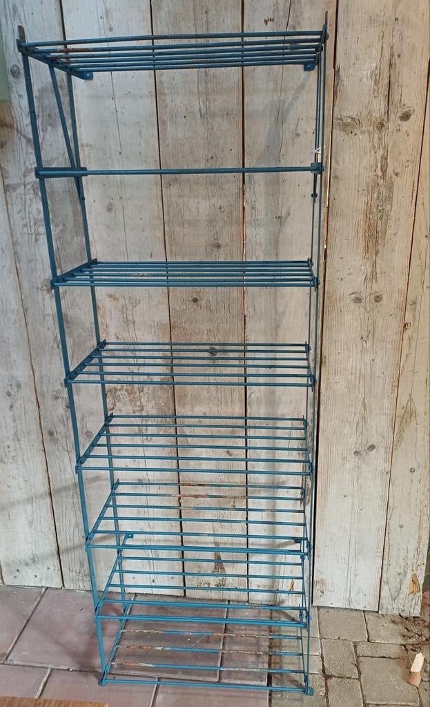 Etagere, wijnrek, inklapbaar rek, blauw rek, metalen rek, Ophalen, Gebruikt, Onbekend, Onbekend