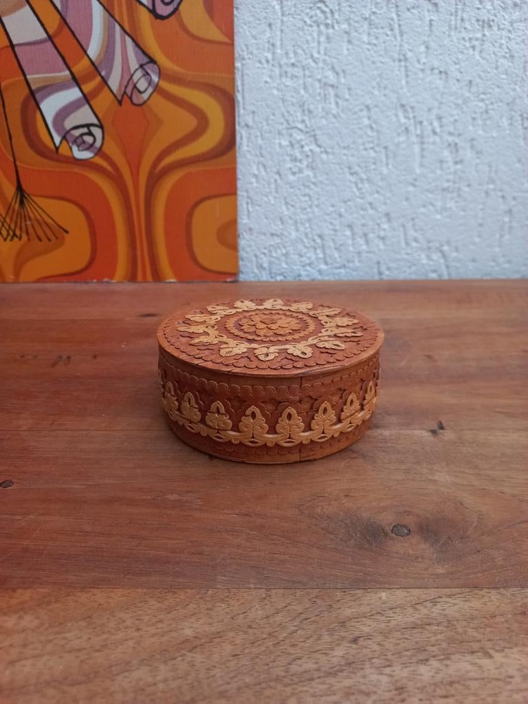 Berkenbast doosje. Russisch. Opbergdoosje, Antiek en Kunst, Curiosa en Brocante, Ophalen of Verzenden