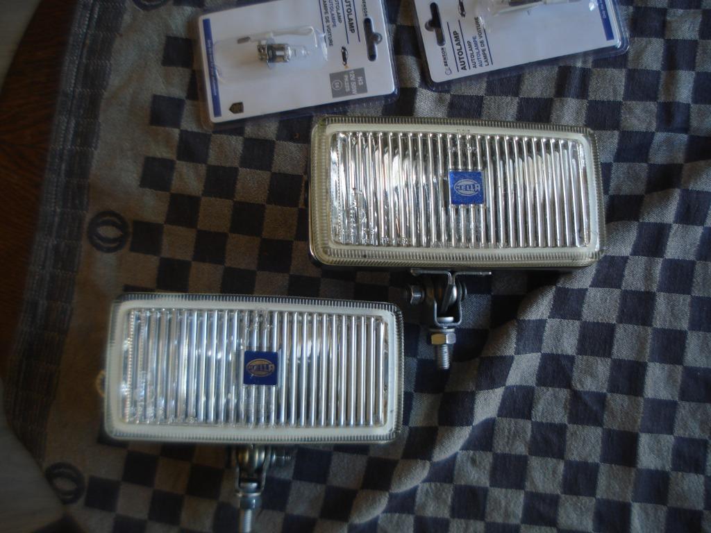 Oldtimer 2 hella witte mistlampen tyoe 177 met hella covers, Ophalen of Verzenden, Gebruikt