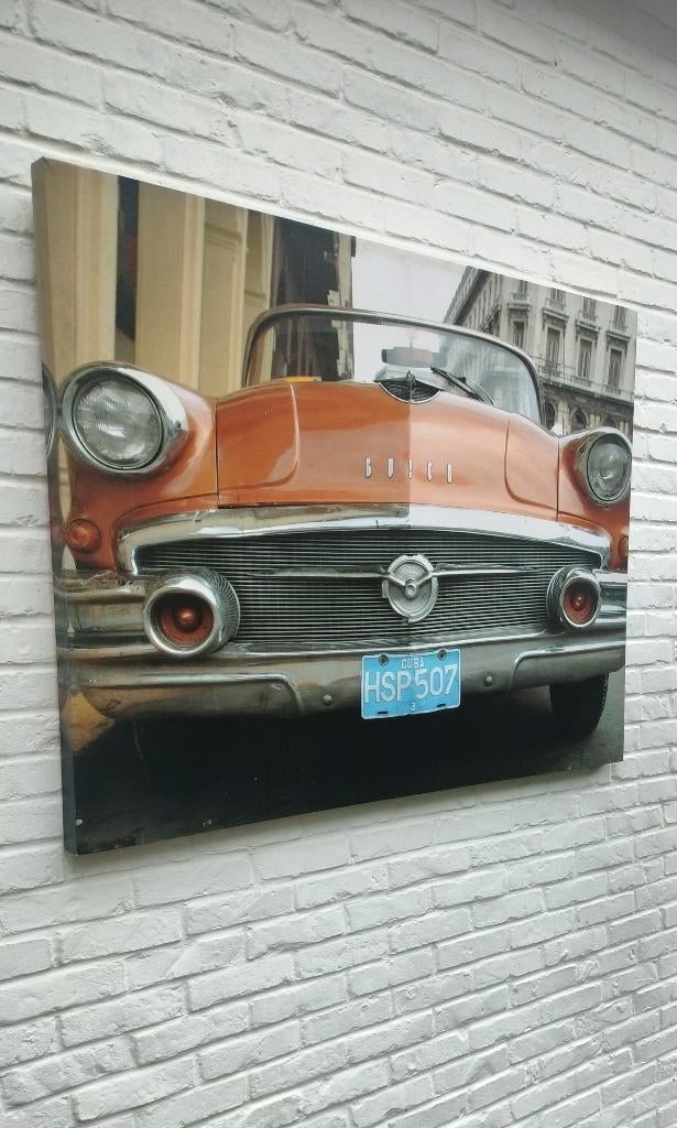 Canvasdoek. Buick in Cuba. 115 x 88 x 4 cm. Print., Ophalen, Zo goed als nieuw