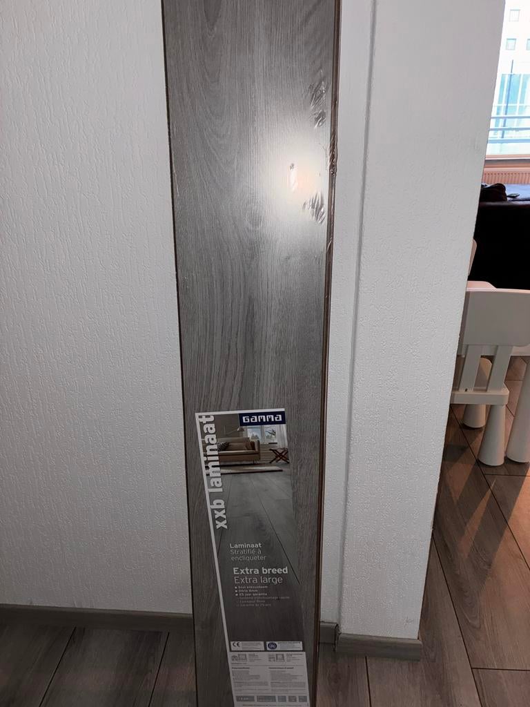 Grijs eiken laminaat van Gamma, Nieuw, Ophalen of Verzenden, 10 m² of meer, Kunststof