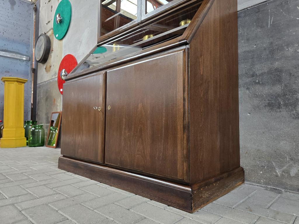 Jaren 50 Museum Vitrinekast | Vintage Vitrine Kast Duits, Huis en Inrichting, Kasten | Vitrinekasten, 100 tot 150 cm, Ophalen of Verzenden