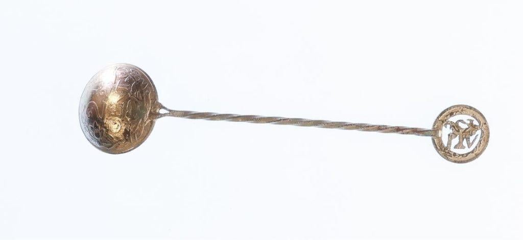 Lepeltje van 2 1/2 cent & uitgesneden 1/2 Cent Wilhelmina