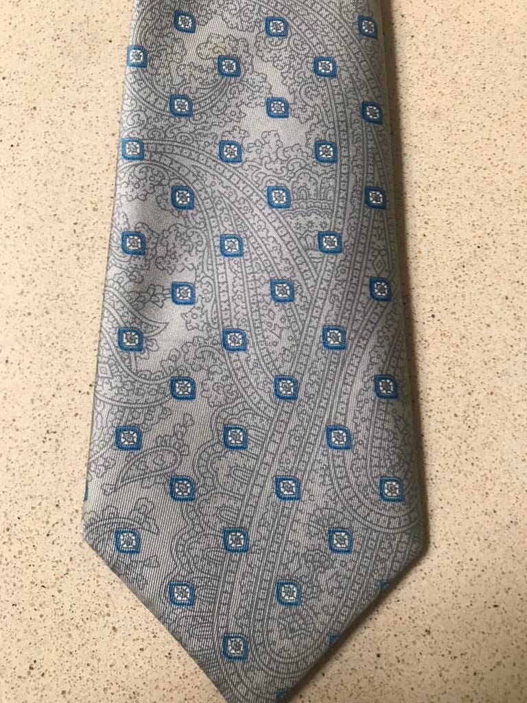 Daniël Hechter stropdas 100 % zijde, Ophalen of Verzenden, Zo goed als nieuw, Met patroon, Grijs