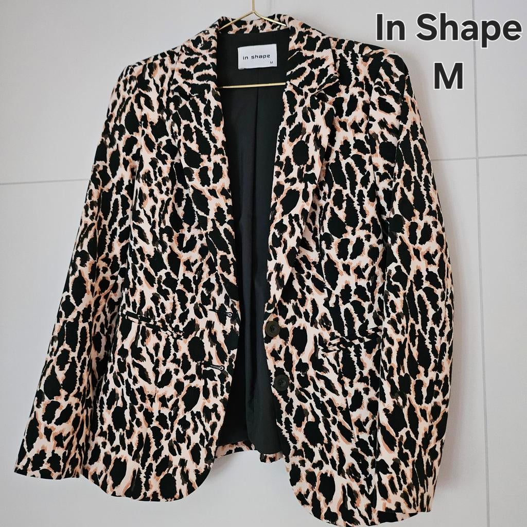 Colbert met panterprint In Shape maat M, Maat 38/40 (M), Bruin, Ophalen of Verzenden, Zo goed als nieuw