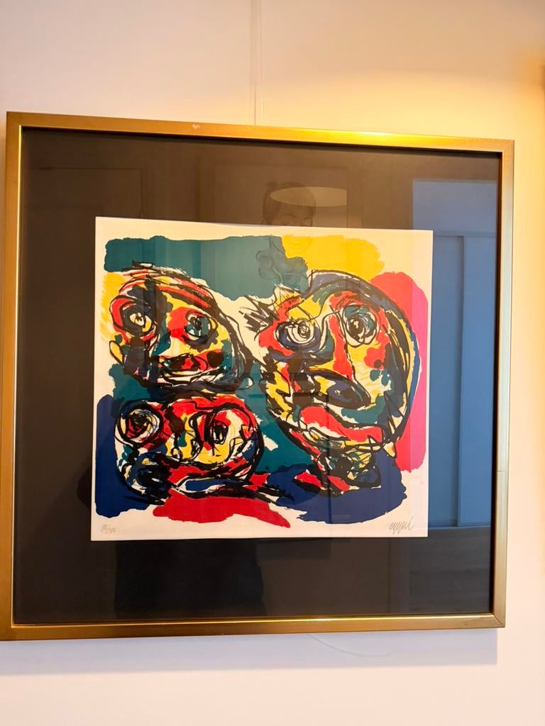 Karel Appel - De Drie Gezichten - 98/100 - Ingelijst, Ophalen of Verzenden