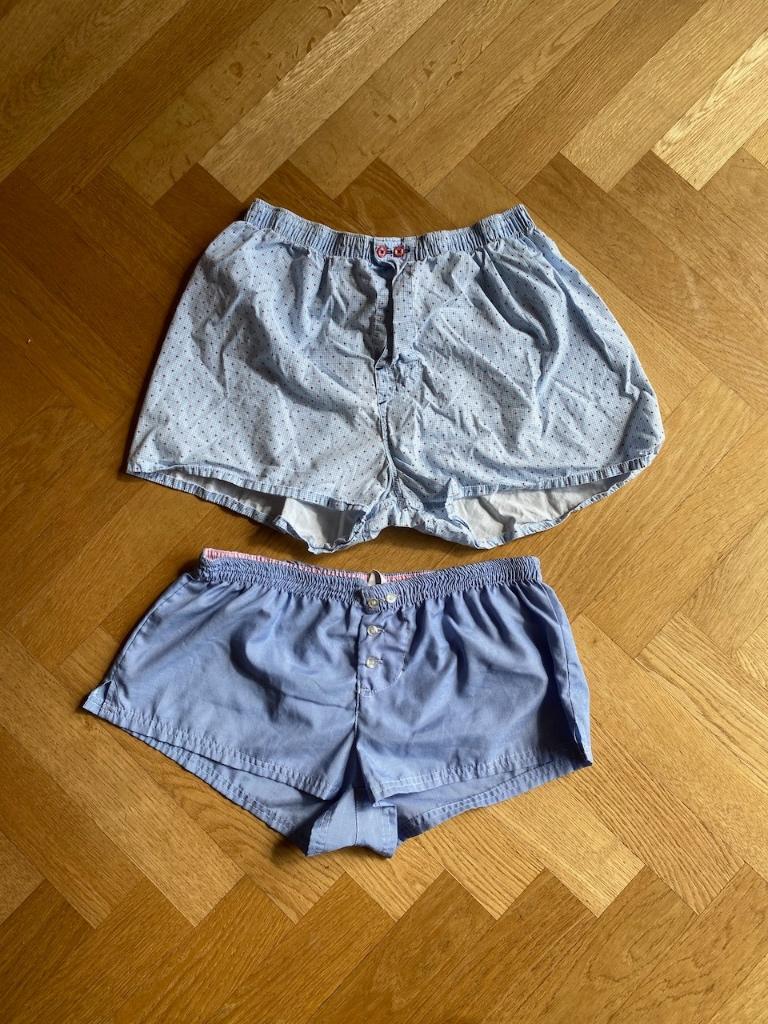 2 dames boxershorts /pyjamabroekjes maat M, Kleding | Dames, Ondergoed en Lingerie, Massimo Dutti, Ophalen of Verzenden, Blauw