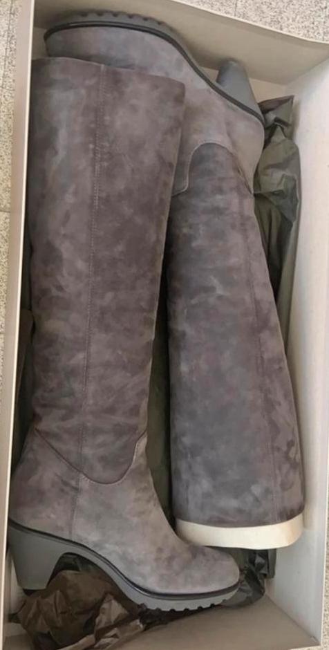 Hogan: Luxe Hoge Laarzen!, Hoge laarzen, Verzenden, Zo goed als nieuw, Grijs