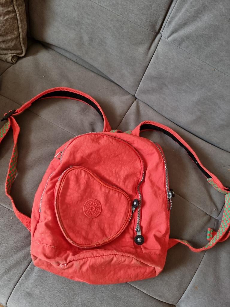 Kipling rug/handtasje oranje/rood ong 30x25, Sieraden, Tassen en Uiterlijk, Tassen | Schooltassen, Ophalen of Verzenden, Rood