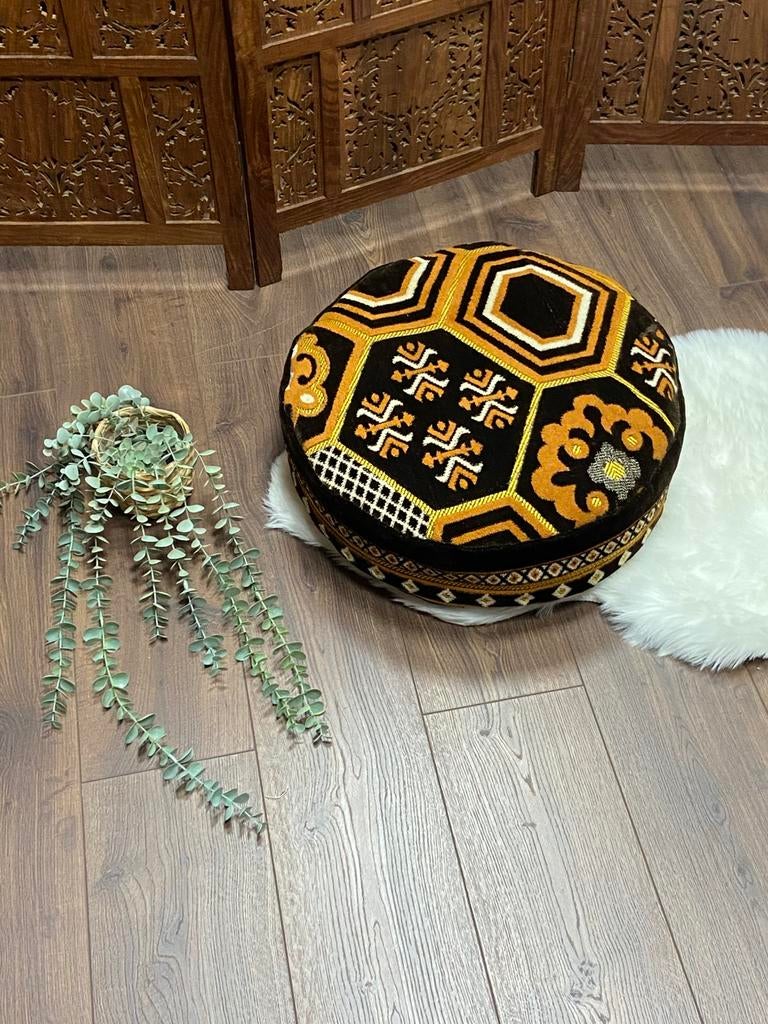 UITVERKOOP / Vloerkussen / Loungekussen / 50x20cm, Bruin, ., Rond, Nieuw