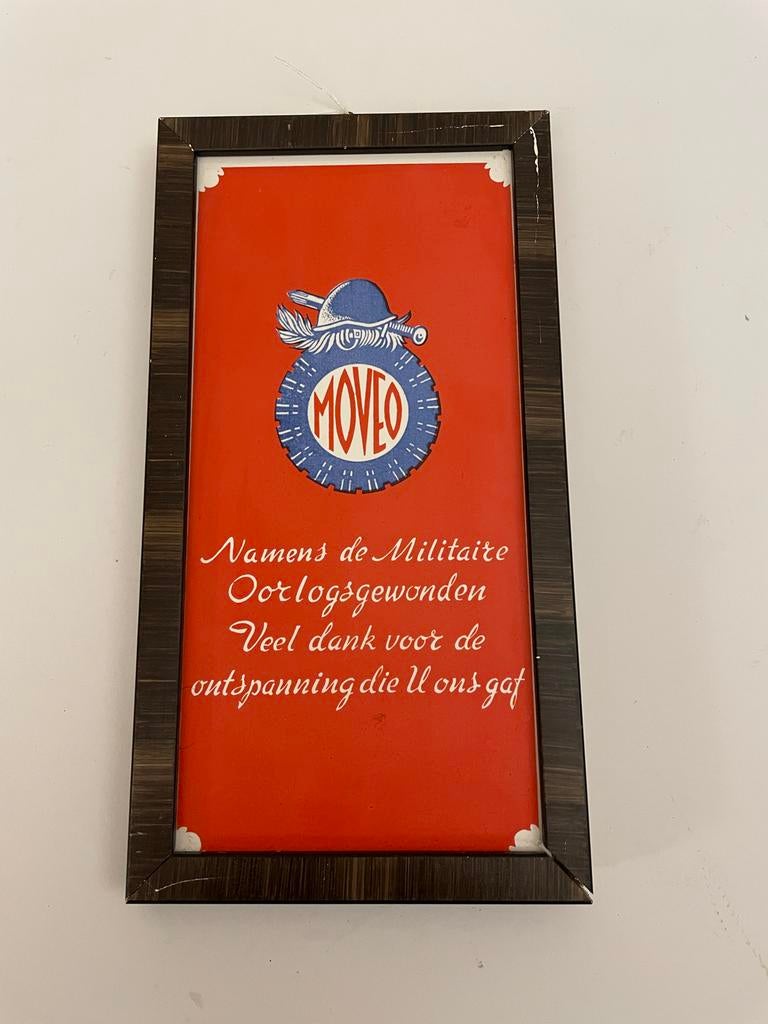 Wandbord MOVEO - Militaire Oorlogsgewonden, Verzamelen, Ophalen of Verzenden