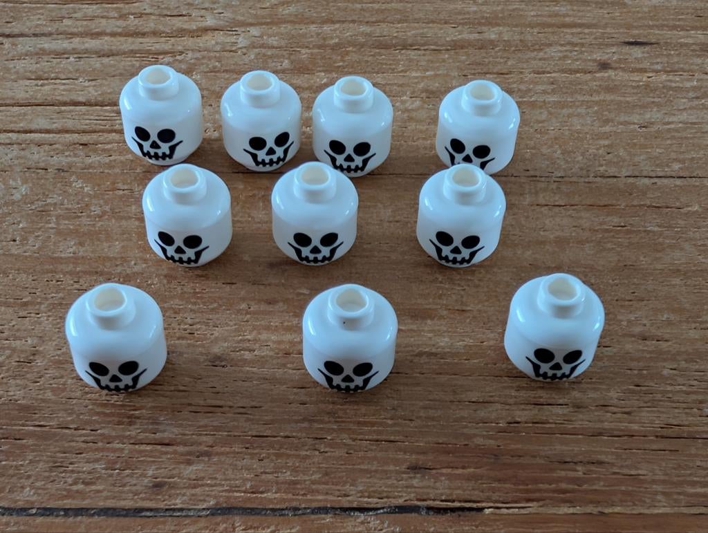 Lego Minifigures hoofdjes skelet 10x, Ophalen of Verzenden, Zo goed als nieuw, Lego