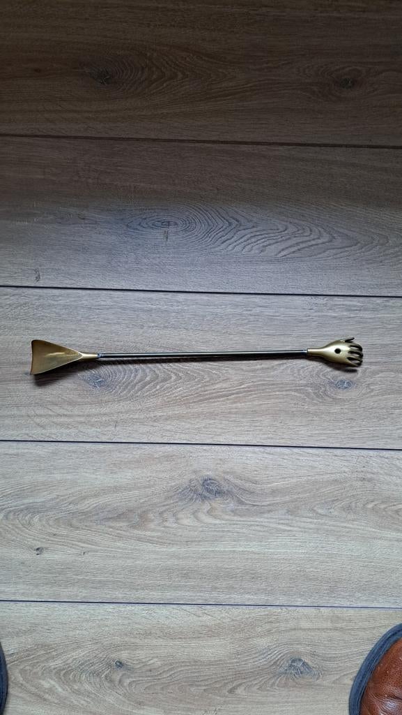 Vintage Schoenlepel & Rugkrabber Koper/Messing, Ophalen of Verzenden