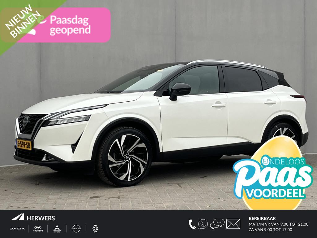 Nissan Qashqai 1.3 MHEV Xtronic Tekna Plus / Panoramadak / T, Euro 6, Wit, Hybride Elektrisch/Benzine, Qashqai