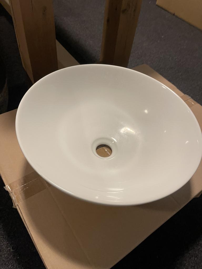 Galvano opzetwastafel glans wit, Niet ingevuld, Niet ingevuld, Nieuw, Ophalen of Verzenden