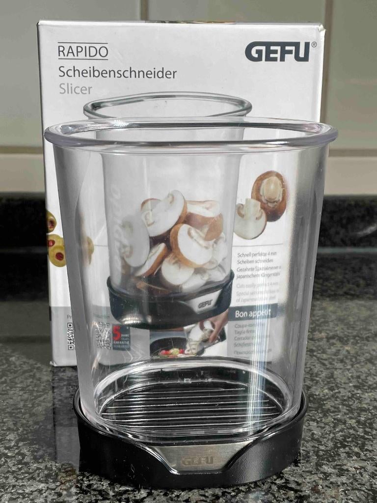 GEFU Schijfjessnijder Rapido, Overige typen, Kunststof, Ophalen of Verzenden, Zo goed als nieuw