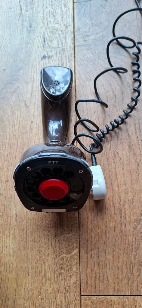 Vintage PTT Telefoon Hoorn met Draaischijf - Bruin, Ophalen of Verzenden, Gebruikt, Met draaischijf