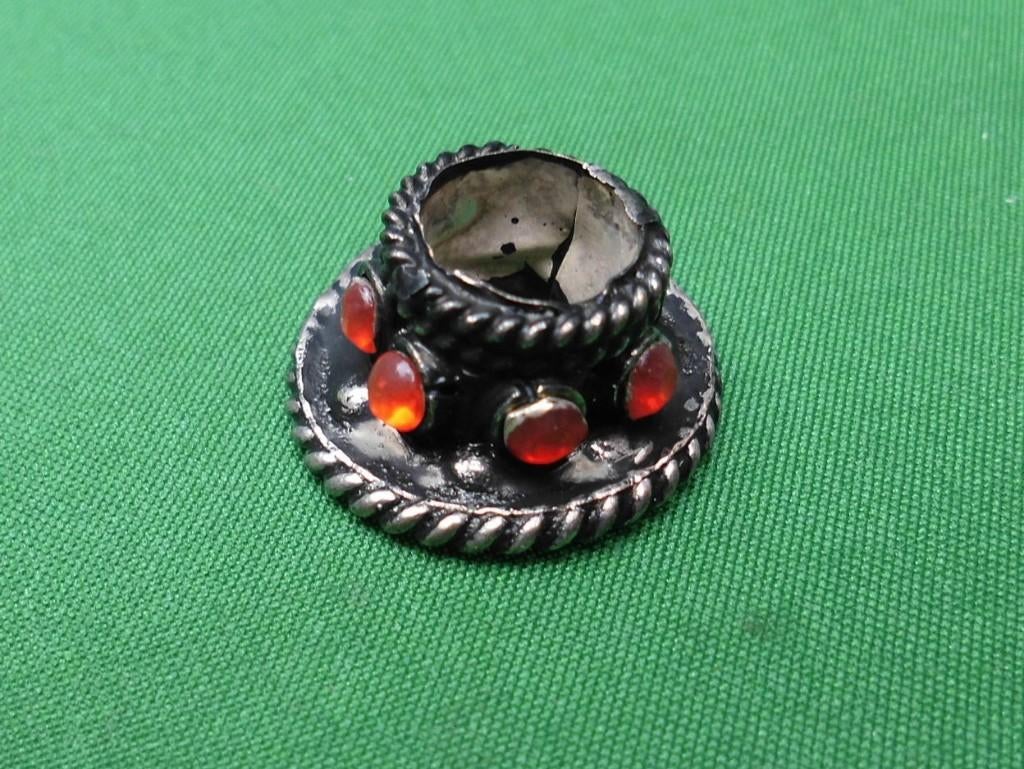 Zilverkleurig Mendak Keris Java Rode Stenen Krissen MDR01, Verzenden