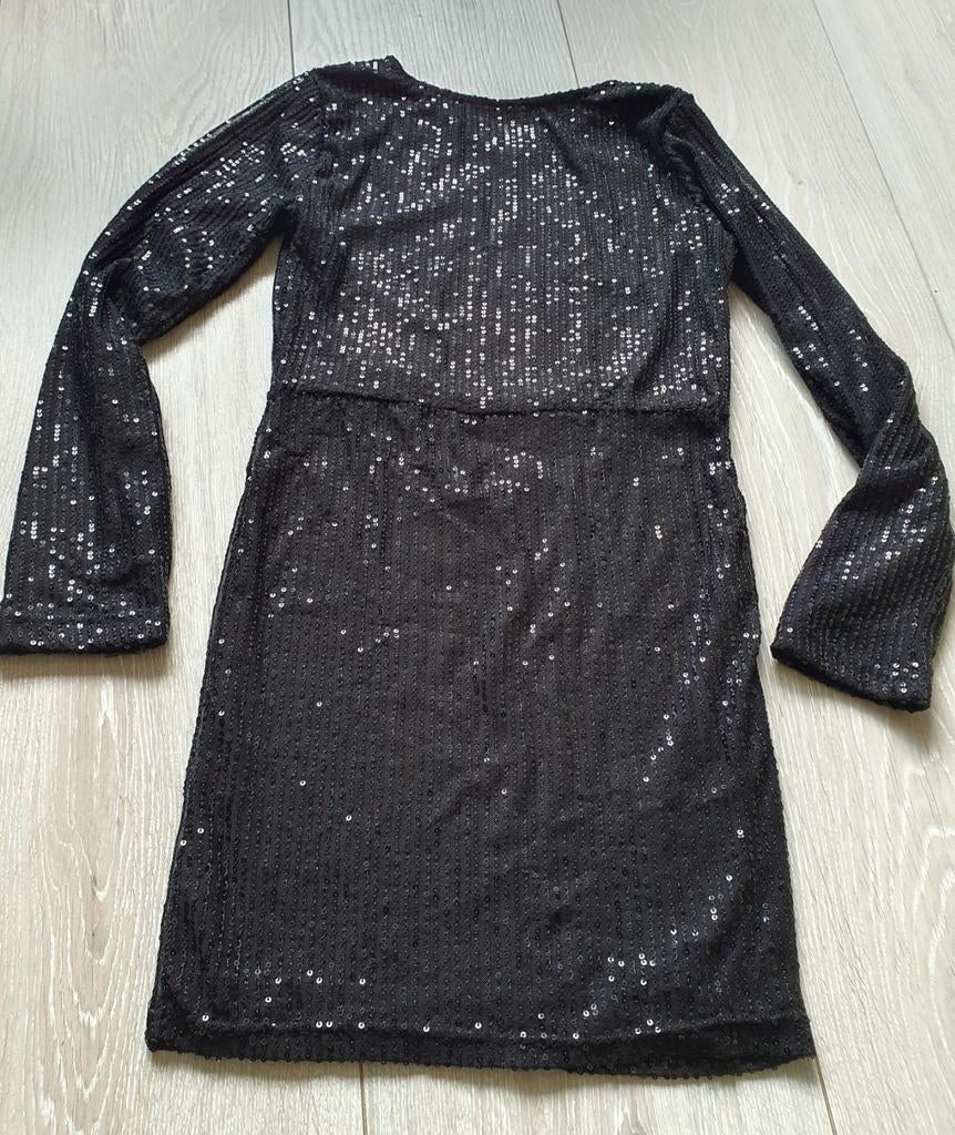 Feestjurk  met zwarte pailletten Maat 140, Zeeman, Meisje, Ophalen of Verzenden, Zo goed als nieuw